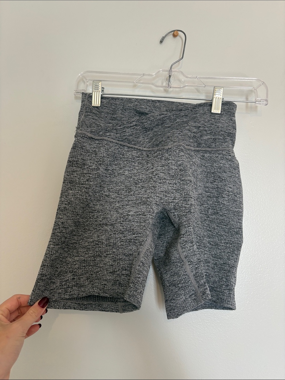 Colsie Heathered Gray High-Waist Bike Shorts